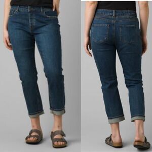 Prana Buxton Jeans button fly mid rise medium wash boyfriend organic cotton 4/27